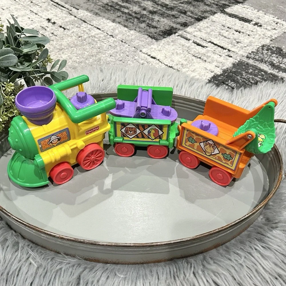 Vtg Fisher Price Little People Safari Zoo Train Play Set 2001 Tested & Working
